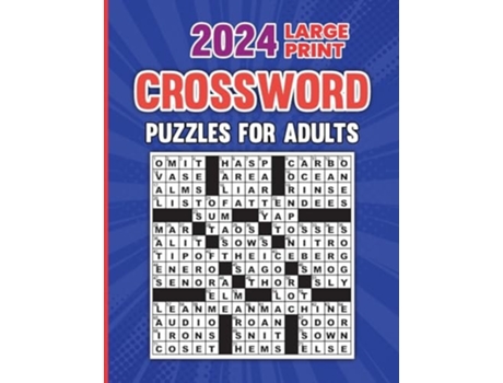 Livro 2024 Large Print Crossword Puzzles For Adults With Solution de Hunter Publishing (Inglês)