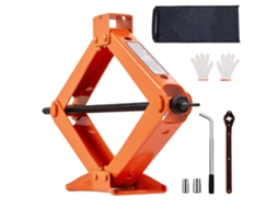 Macaco de Tesoura Carga 2,5 T Profissional Aço com Faixa Elevação 95 435 Mm Chave para Troca Pneus e Bolsa Transporte Carros Suv