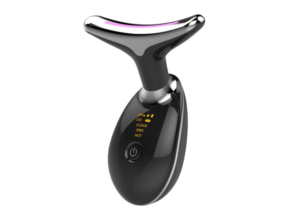 Máquina Anti Rugas Para Endurecimento Da Pele Em Forma De V Massageador Facial Elétrico Para O Pescoço Preto Bestvite