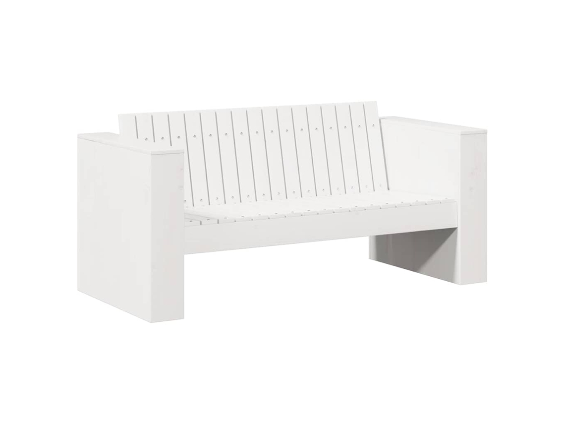 Sofá De Jardim Vidaxl Branco Madeira De Pinho Maciça (134 X 60 X 62 Cm)