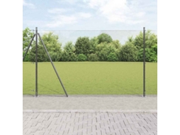 Vidaxl Cerca De Arame Soldado Com Base De Concreto 25 X 1,4 M Cinzento