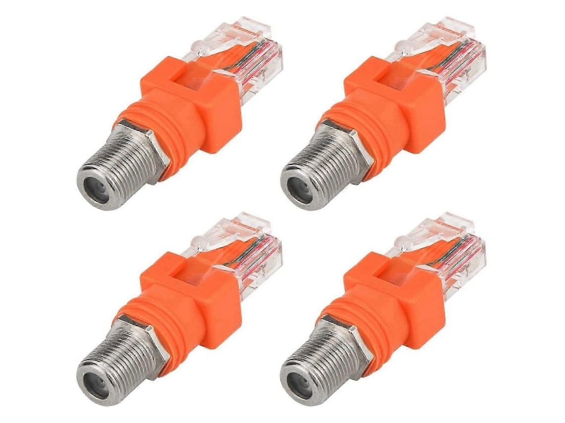 Adaptador Coaxial Para Ethernet, 4 Pack Conversor F Fêmea Para Rj45 Macho Compatível Com Testador De Linha