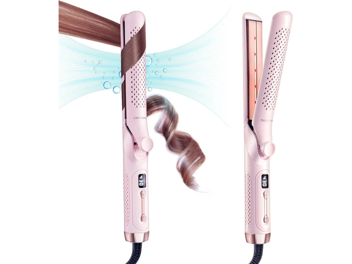 Standard 360 ° Airflow Styler 2 Em 1 Curling Wand Titanium Flat Iron Cool Air Hair Straightener Iron Trimtide