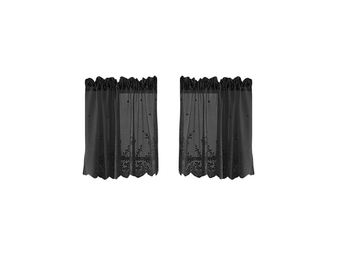VYLARA Para Janela Da Cozinha, Cortinas De Filtragem Leve Com Design Bordado Floral, Painéis De Cortina Semi Pura Leves Com Bolso Duplo Para O Quarto Da Sal