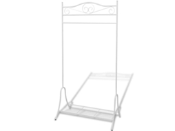 Vidaxl Bengaleiro De Aço Com Prateleira, Branco