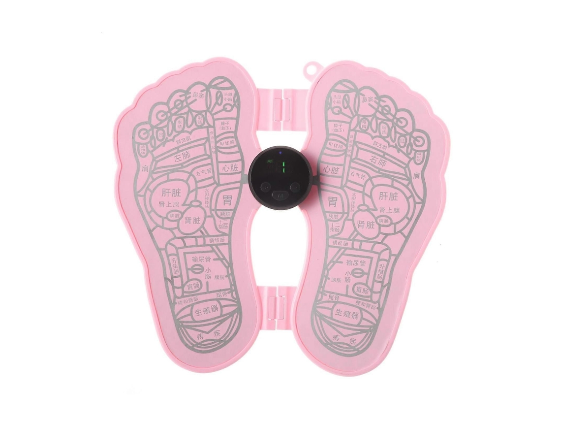 Massageador De Pés Portátil Mlr-125 Mini Para Idosos, Com Estimulação Elétrica Neuromuscular (ems), Relaxame Nto Dos Em Casa. Cor: Rosa (