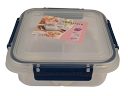 Lancheira com Divisórias LPM 800 Ml para Refeições, Seguro para Micro ondas, Fácil de Limpar, Reutilizável. Bpa Free. 16,5x6,5x16,5cm