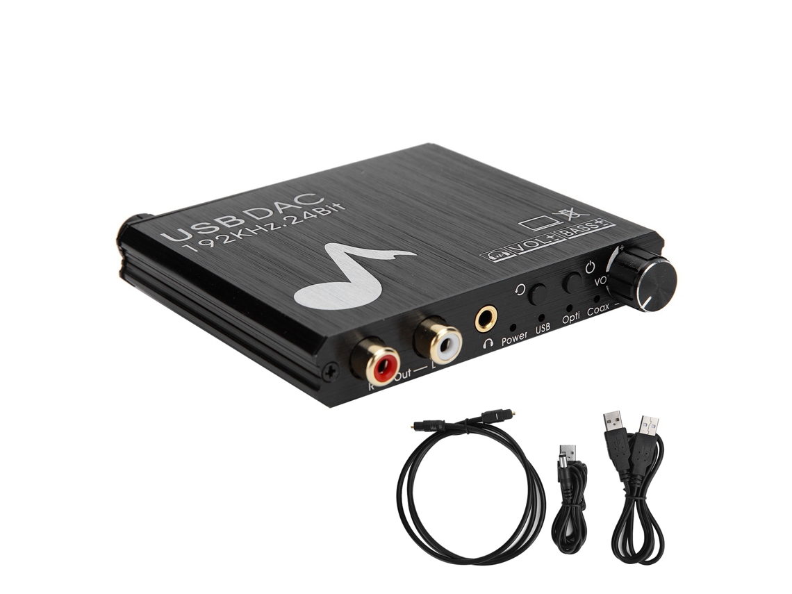 Conversor Dac Digital para Analógico com Entrada Óptica/coaxial e Saída Rca/3.5mm 192khz 24bit