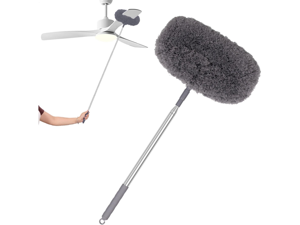 Espanador De Ventilador Teto Com Cabo Extensível, Lavável E
