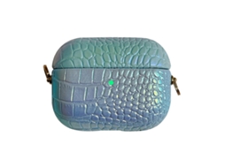 Estojo para fones de ouvido em policarbonato com estampa colorida de crocodilo e cabo metálico resistente a perdas. GIECY