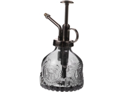 Regadera vintage de vidrio transparente para plantas con bomba de precisión, pulverizador de agua reutilizable.