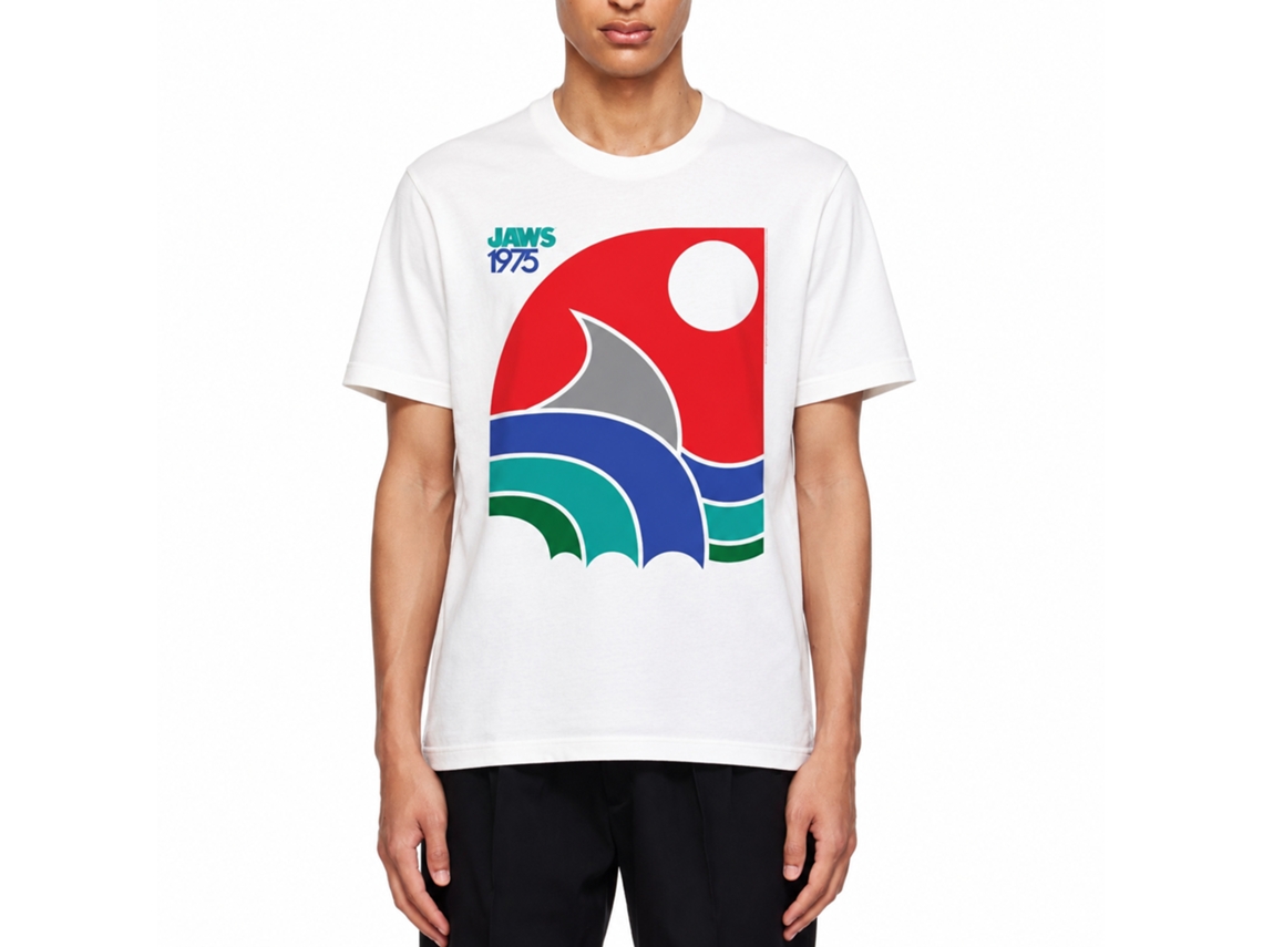 Rockinstone Jaws Movie 70's Jaws White Adult T-shirt Size:m