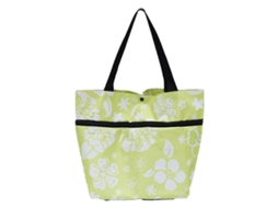 Sacola de Compras com Rodinhas, Ideal para Compras e Viagens, Dobrável, com Estampa de Folhas Verdes Multicoloridas . GOKOCO (1 Unidade)