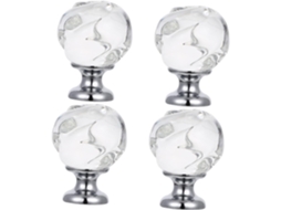 Conjunto De 4 Puxadores Cristal Angooily Para Portas Armários E Gabinetes, Design Moderno E Elegante Com Cores Sortidas