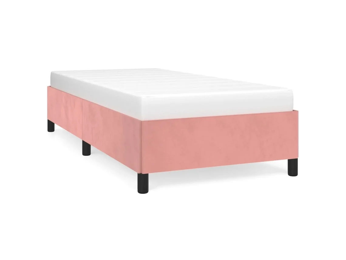 Bed Frame, Bed Frames Vidaxl Cor-de-rosa Veludo (90 X 190 Cm)