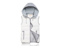 Chaleco Cálido De Invierno Para Mujer Con Capucha Desmontable Y Relleno Grueso S Branco