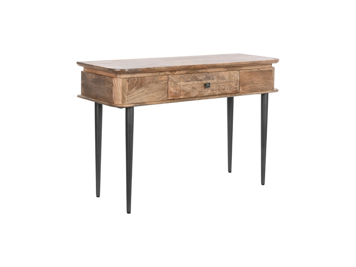 Consola Dkd Home Decor Natural Preto Metal Madeira de Mangueira