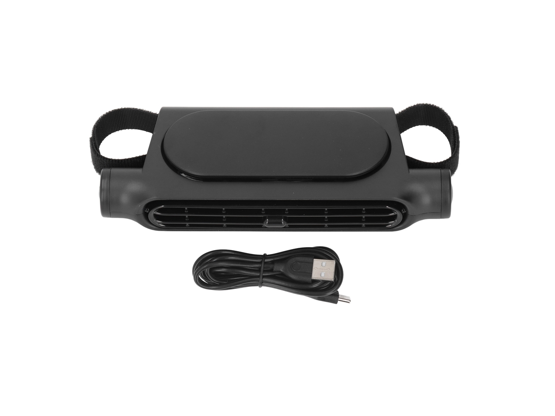 Car Seat Cooling Fan Usb Leafless 3 Speeds Portable Backseat Vehicle Black