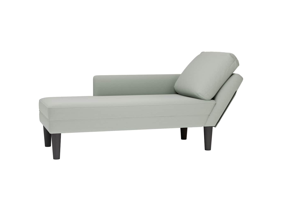 Vidaxl Chaise Lounge C/ Almofada/apoio De Braços Direito Veludo