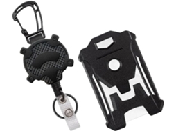 Porta Crachá Retrátil Profissionais, Ideal Crachás E Cartões De Identificação, Na Cor Preta, Feito Em Pc E Abs