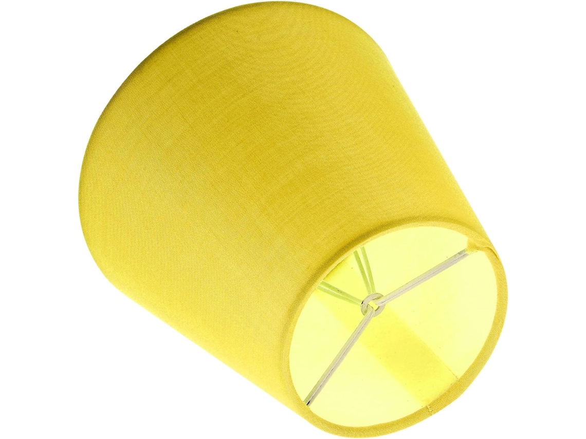 Luminária de Tecido Amarelo com Clipe, Decorativa e Simples, Redonda, para Sala de Estar. SFUSHOS