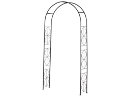 Arco Treliça Jardim Telhado Arqueado 114x30x230cm Preto VELTRIX