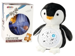 Pinguim de Pelúcia Interativo 26 Cm com Luzes e Melodias Diurnas/noturnas BRILVIBERA