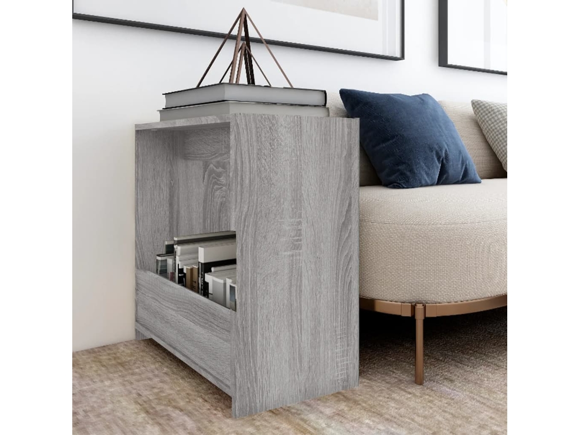 Vidaxl Mesa De Apoio 50x26x50 Cm Derivados De Madeira Cinzento Sonoma