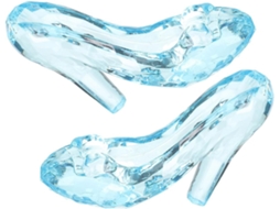 Conjunto De 2 Esculturas Decorativas Em Acrílico Azul, Representando Sapatos De Salto Alto.