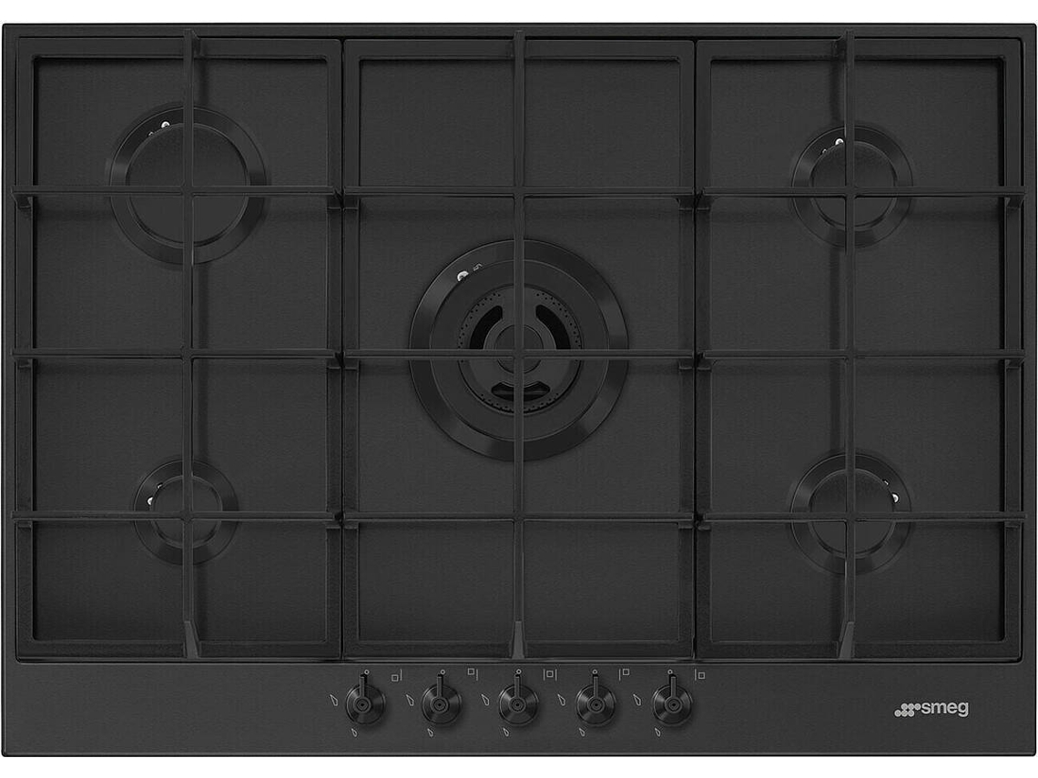 Placa de Gás SMEG PX375MB (Gás Natural - 72,5 cm - Preto)