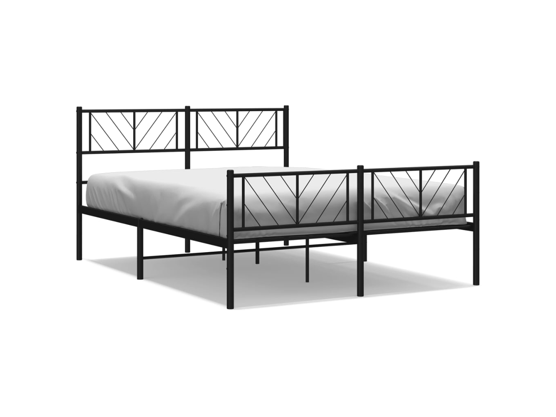 Estrutura de Cama com Cabeceira e Pés Metal Preto MAISON EXCLUSIVE 120x200 cm