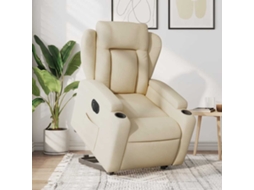 Vidaxl Poltrona Reclinável Elevatória Elétrica Tecido Cor Creme