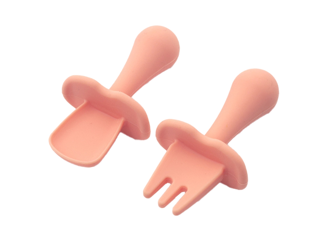 Utensílios para Bebés e Crianças para Auto-Alimentação Conjunto de Colher e Garfo para Desmame Guiado NEVEANCE