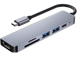 Hub Inteligente De Carregamento Rápido Com 6 Portas Usb 3.0 E Design