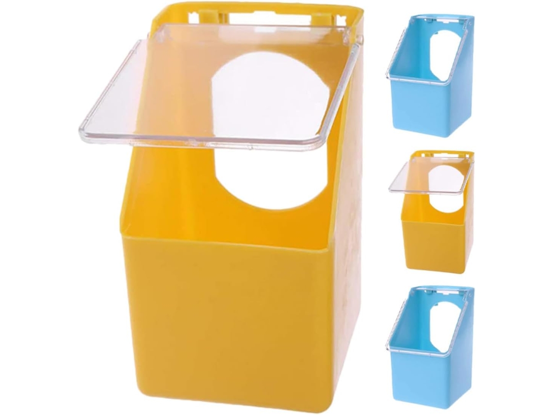 Kit de 4 Comedouros para Gaiola de Pássaros em Pp, Transparentes, Laváveis, Adequados para Gaiolas de Papagaios e CHABERLU
