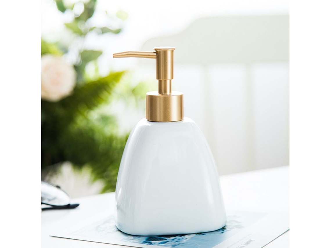 2026 dispensador de Jabón Cerámica Triangular, 430ml, Reposición Fácil, Moderno, Branco