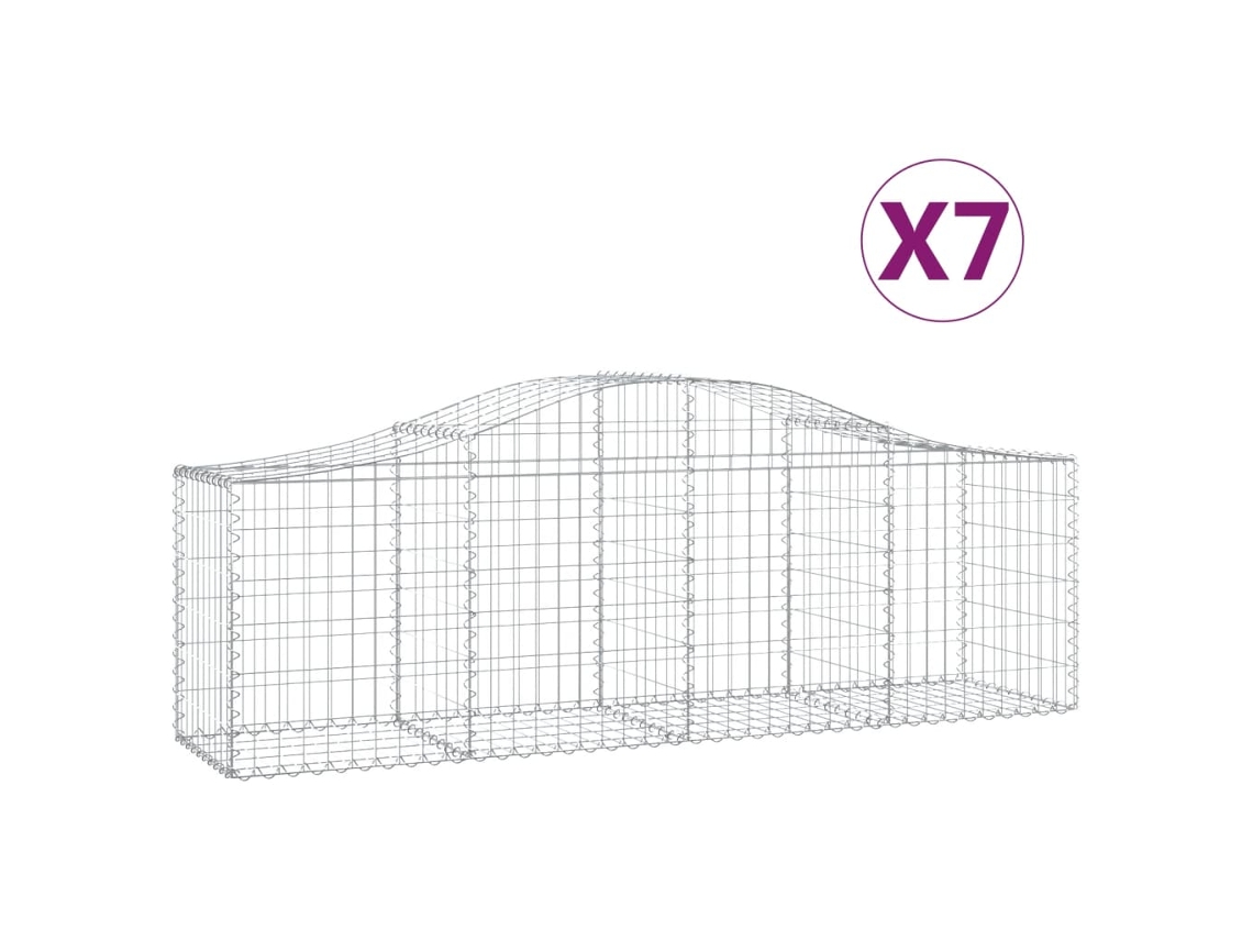 Gabion Basket, Gabion Baskets Vidaxl Prateado Ferro (200 X 50 X 60/80 Cm)