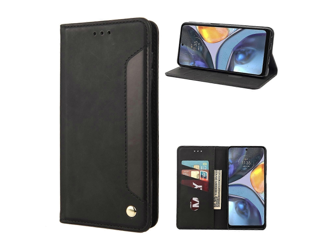 Capa De Couro Com Efeito Skin Feel Para Motorola Moto G22