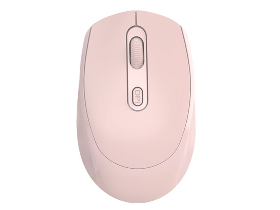 Mouse Óptico Dual Mode 2.4ghz Bluetooth Usb 1600dpi Ergonômico Rosa | S/MARCA