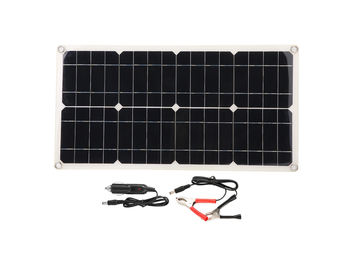 Kit de Painel Solar Monocristalino Flexível 25 W com duas USB 5 V, BRILVIBERA