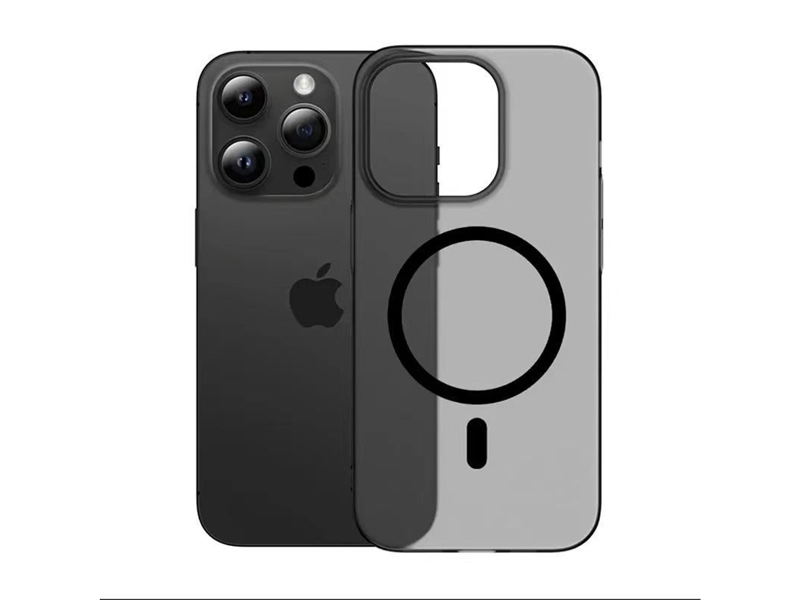 Capa Transparente Preta Fosca Para Iphone 17 Pro Com Revestimento Magnético, Toque Suave E Proteção Contra Quedas.