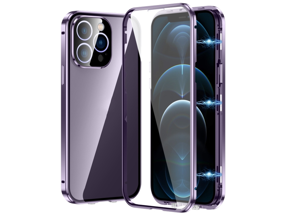 Capa De Vidro Temperado Hd Para Iphone 12 Pro Max - Fecho Magnético Duplo