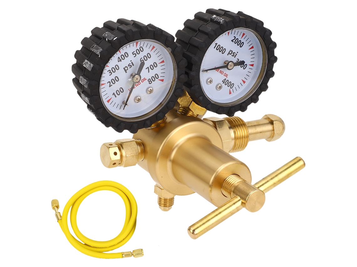 Yuru regulador de Nitrogênio Kit 0 800psi para Hvac com Mangueira 60in Conexão Cga580 Saída 1/4in Flare Macho