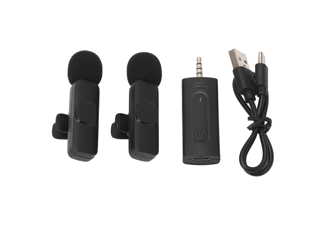 Microfone Lavalier Portátil com Cancelamento de Ruído para Entrevistas e Transmissões ao Vivo S/MARCA