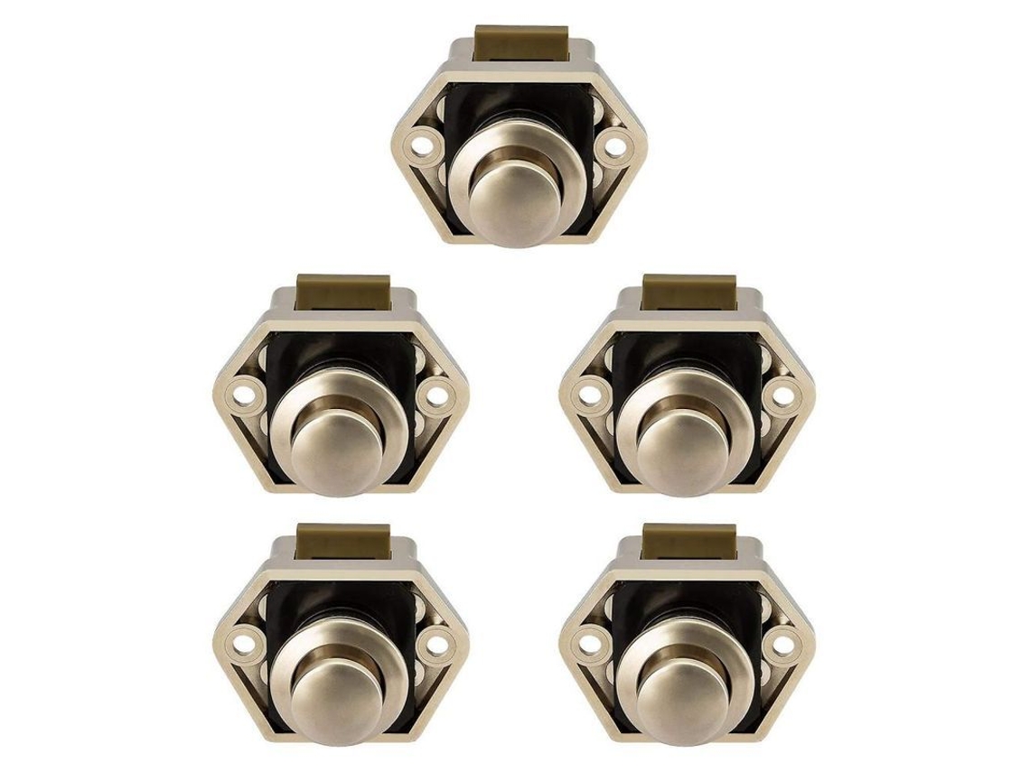 Puxador de gaveta com botão miniatura para armário, caravana, autocaravana, barco, níquel, chave Rrz níquel, 5 peças.