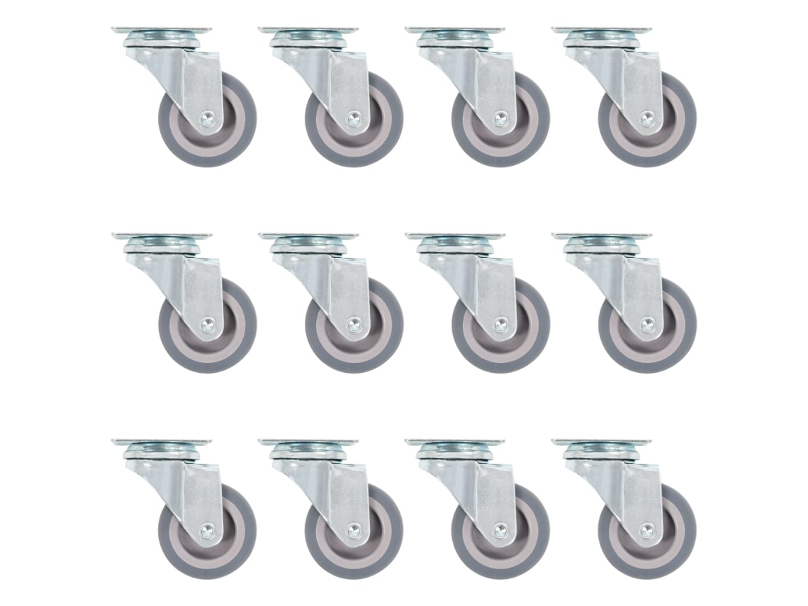 Vidaxl Rodas Giratórias 12 Pcs 50 Mm