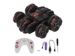 Mali carro de Controle Remoto para Crianças 5 Rodas 360° Rotativo 2.4 Ghz Brinquedo com Luzes Preto