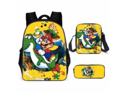 Conjunto De Três Peças De Mochila De Estudante  Mario23*