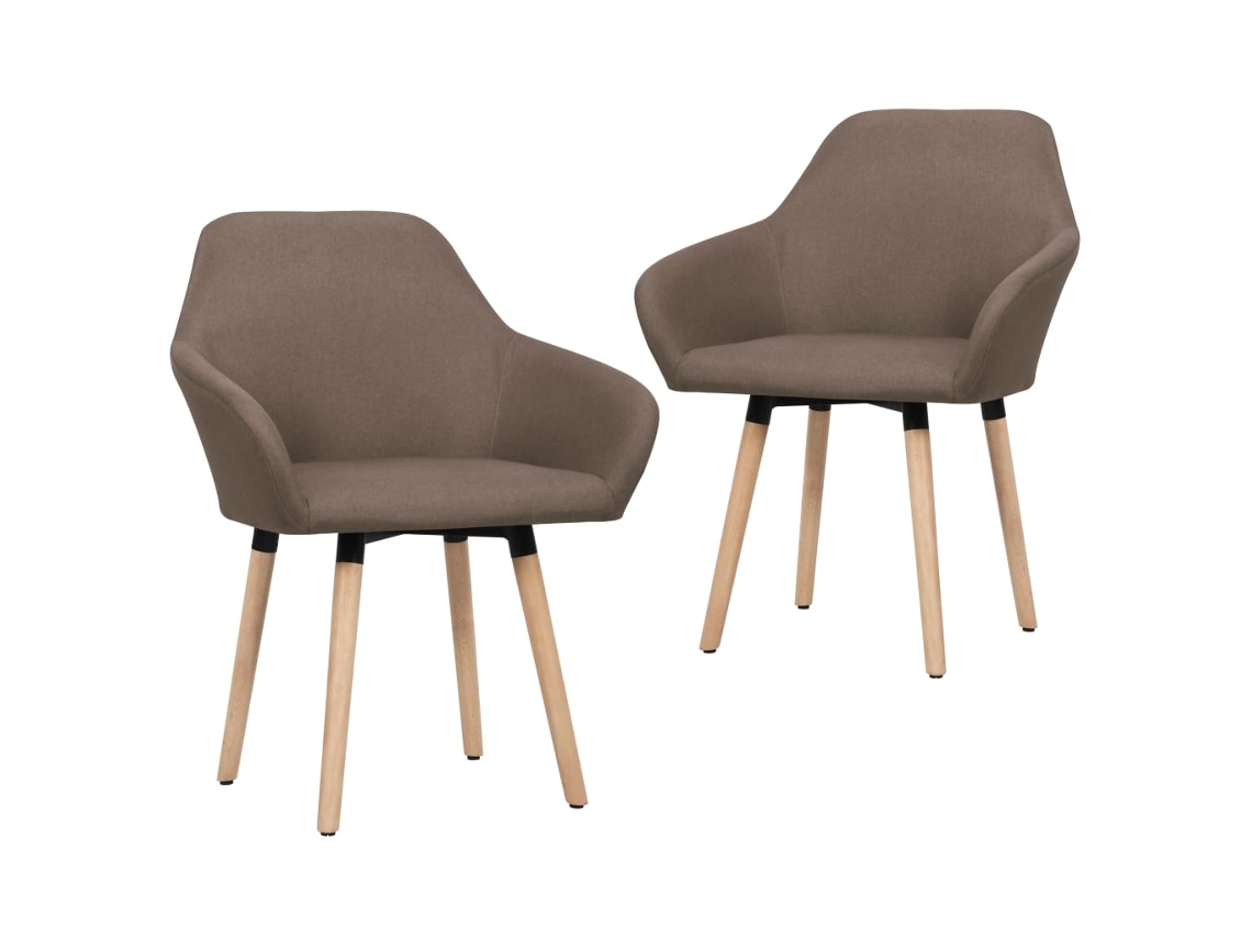 Vidaxl Cadeiras De Jantar 2 Pcs Tecido Castanho