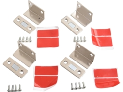 Conjunto De 4-fechos Magnéticos Ultrafinos Para Fechamento Portas Armários E Gabinetes, Em Aço Inoxidável Prateado, 4 Peças